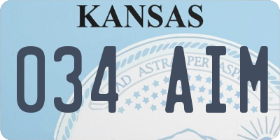 KS license plate 034AIM