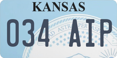 KS license plate 034AIP
