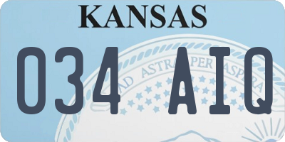 KS license plate 034AIQ