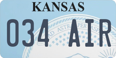 KS license plate 034AIR