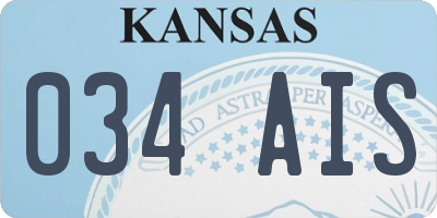 KS license plate 034AIS
