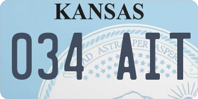 KS license plate 034AIT