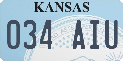 KS license plate 034AIU