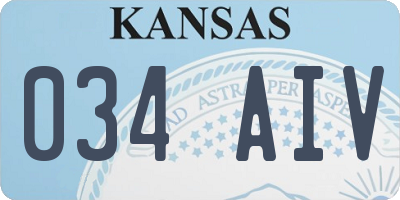 KS license plate 034AIV