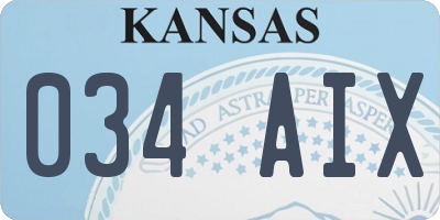 KS license plate 034AIX