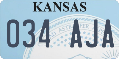 KS license plate 034AJA