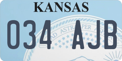 KS license plate 034AJB