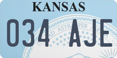 KS license plate 034AJE