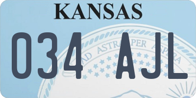 KS license plate 034AJL