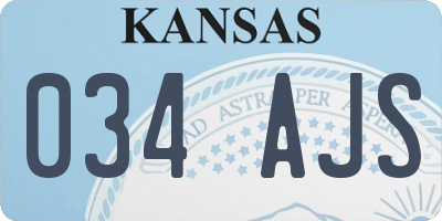 KS license plate 034AJS