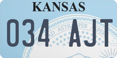 KS license plate 034AJT