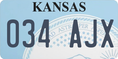 KS license plate 034AJX