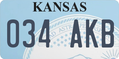 KS license plate 034AKB