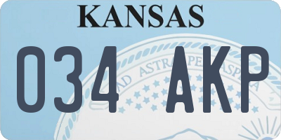 KS license plate 034AKP
