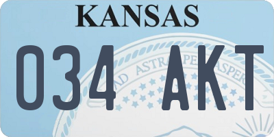 KS license plate 034AKT