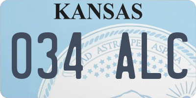 KS license plate 034ALC