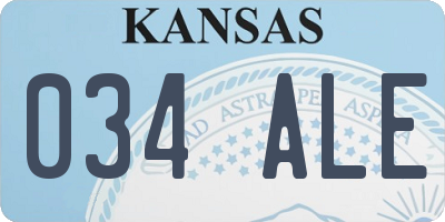 KS license plate 034ALE