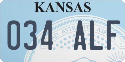 KS license plate 034ALF