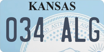 KS license plate 034ALG