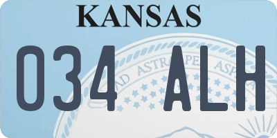 KS license plate 034ALH