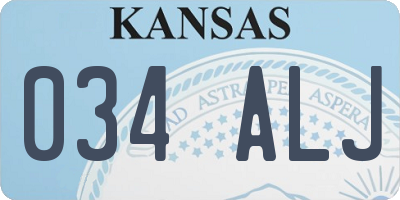 KS license plate 034ALJ