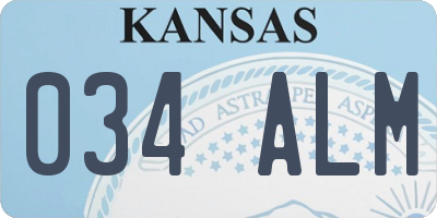 KS license plate 034ALM