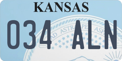 KS license plate 034ALN