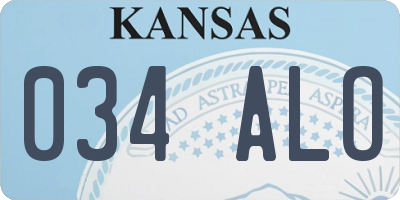 KS license plate 034ALO
