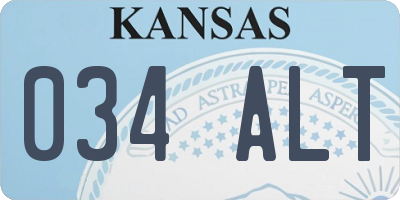 KS license plate 034ALT