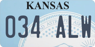 KS license plate 034ALW
