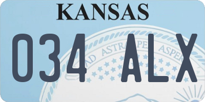 KS license plate 034ALX