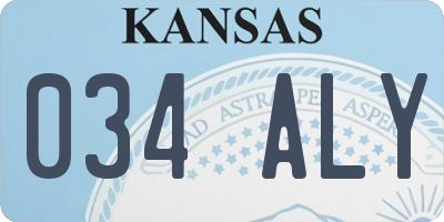 KS license plate 034ALY