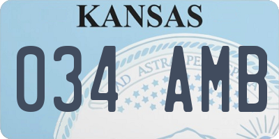 KS license plate 034AMB