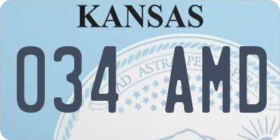 KS license plate 034AMD