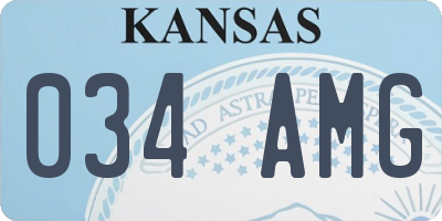 KS license plate 034AMG