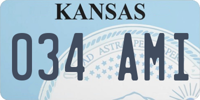KS license plate 034AMI