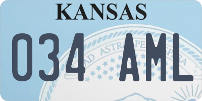 KS license plate 034AML
