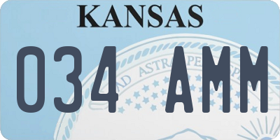 KS license plate 034AMM