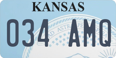 KS license plate 034AMQ