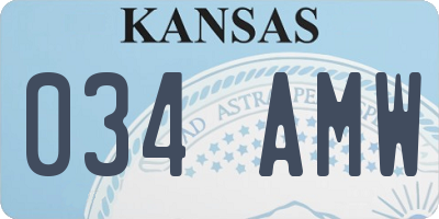 KS license plate 034AMW