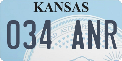 KS license plate 034ANR