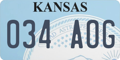 KS license plate 034AOG