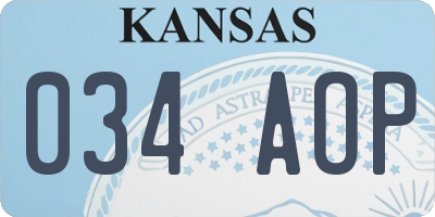 KS license plate 034AOP