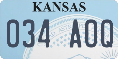 KS license plate 034AOQ