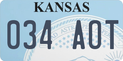 KS license plate 034AOT