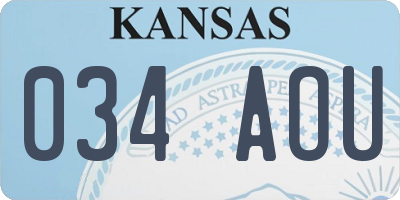 KS license plate 034AOU