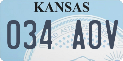 KS license plate 034AOV