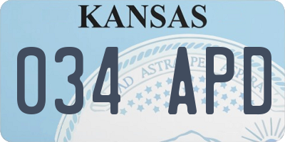 KS license plate 034APD