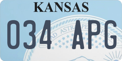 KS license plate 034APG