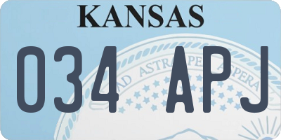KS license plate 034APJ